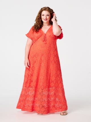 MS MODE Robe Robe longue en crochet
