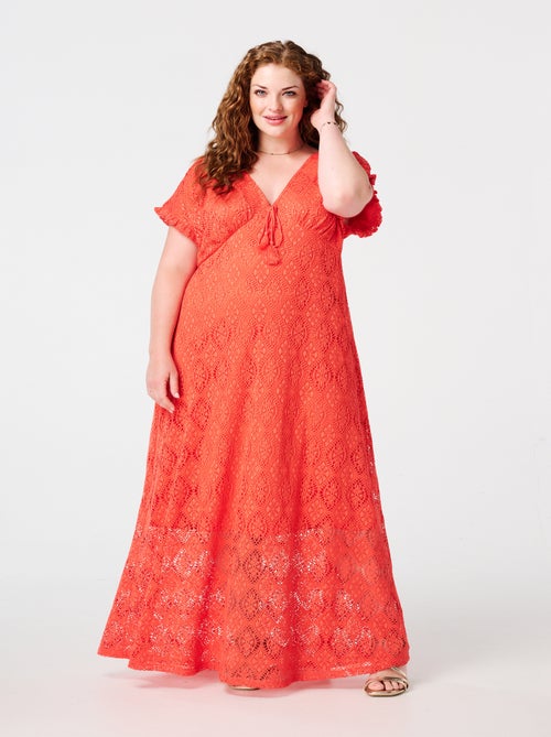 MS MODE Robe Robe longue en crochet - Kiabi