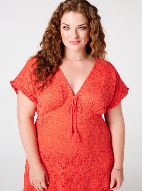 MS MODE Robe Robe longue en crochet - Kiabi