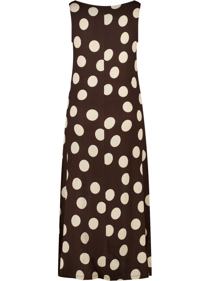 MS MODE Robe Robe maxi avec imprimé Marron caramel - Kiabi