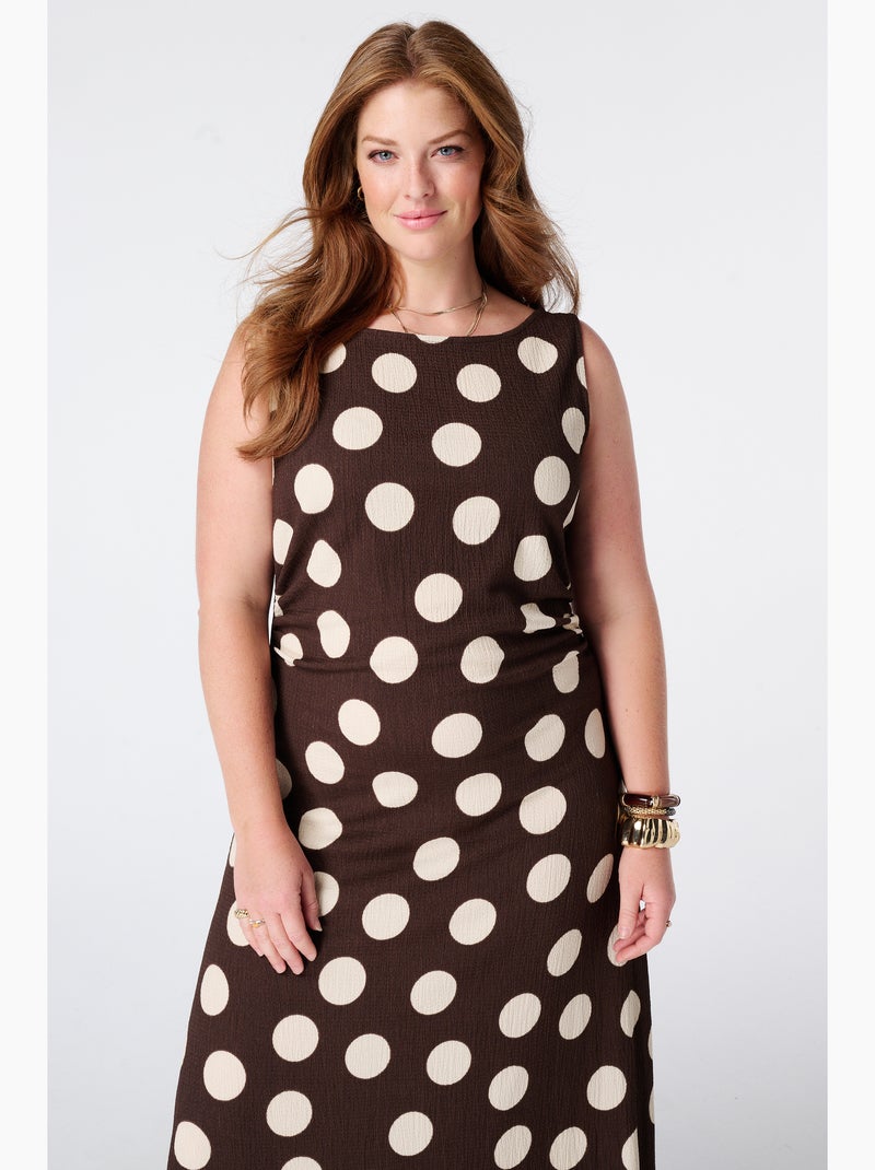 MS MODE Robe Robe maxi avec imprimé Marron caramel - Kiabi