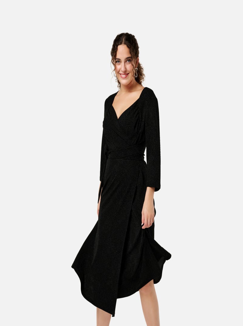 Mit Ms Robe MS MODE Robe Robe midi à paillettes - Noir - Grandes tailles - Femme ...