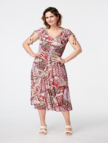 MS MODE Robe Robe midi avec imprimé cachemire