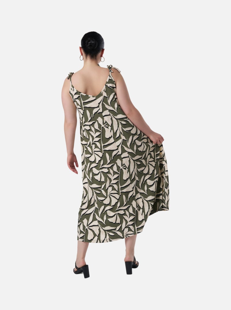 MS MODE Robe Robe midi avec imprimé Kaki - Kiabi