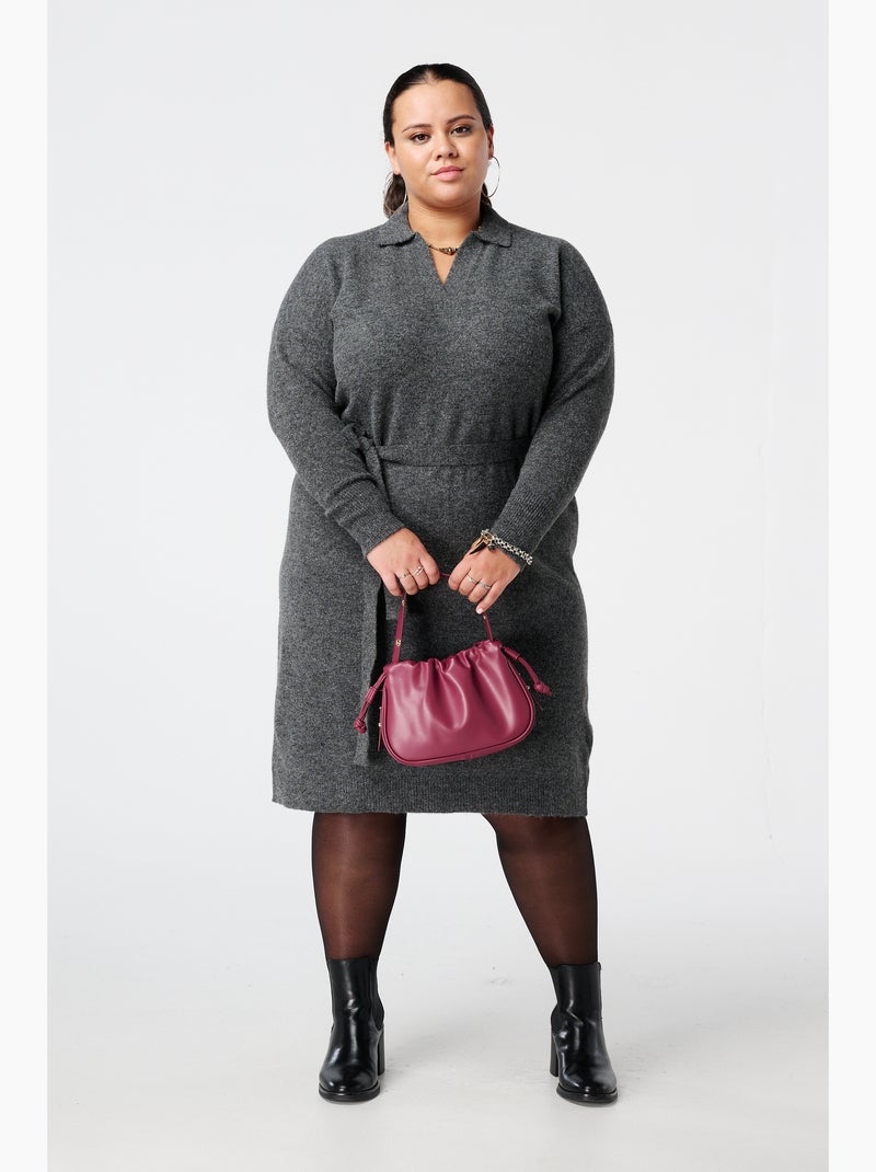 Grandes Tailles Ms Mode Robe Robe Longue Robe Polo Femme Grande