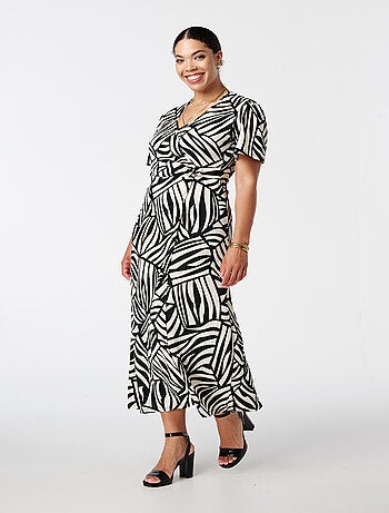 MS MODE Robe Robe portefeuille à imprimé