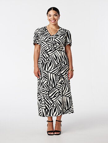 MS MODE Robe Robe portefeuille à imprimé