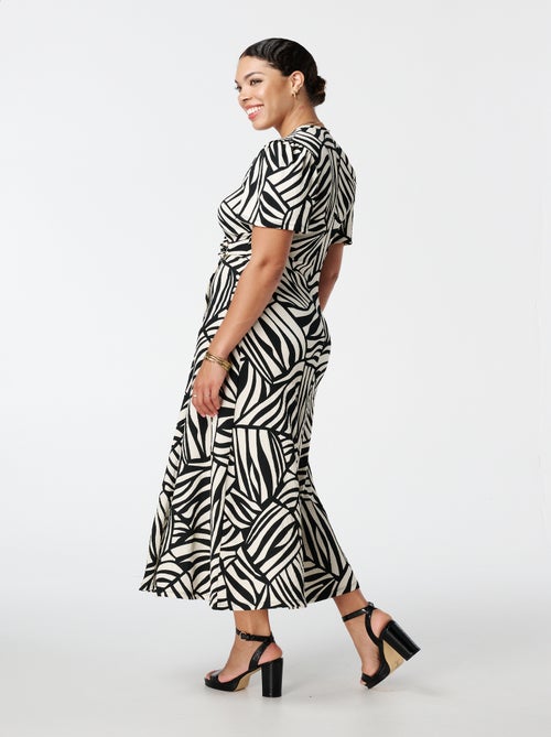 MS MODE Robe Robe portefeuille à imprimé - Kiabi