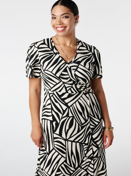 MS MODE Robe Robe portefeuille à imprimé - Kiabi