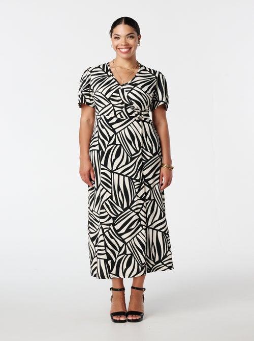 MS MODE Robe Robe portefeuille à imprimé - Kiabi