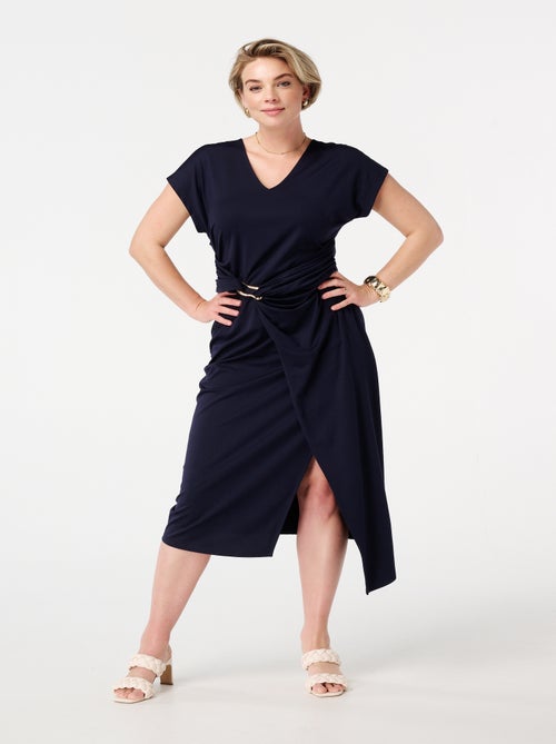 MS MODE Robe Robe portefeuille avec détails dorés - Kiabi