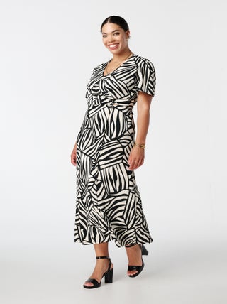 MS MODE Robe Robe portefeuille avec imprimé