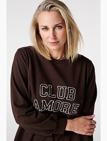 MS MODE Robe Robe-pull avec texte