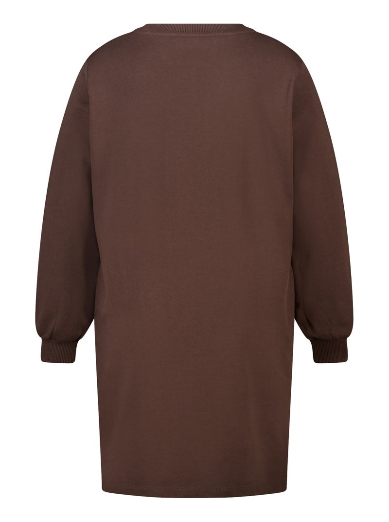 MS MODE Robe Robe-pull avec texte Marron foncé - Kiabi