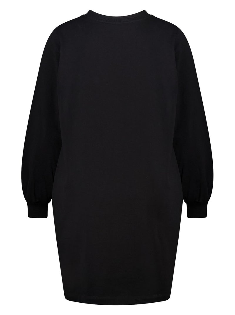 MS MODE Robe Robe-pull avec texte pailleté Noir - Kiabi