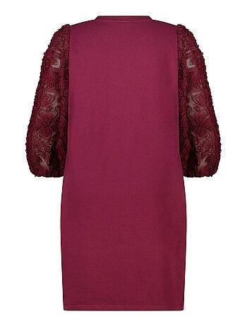 MS MODE Robe Robe sweat à manches transparentes et imprimé