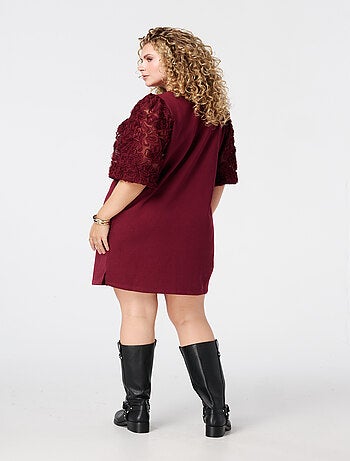 MS MODE Robe Robe sweat à manches transparentes et imprimé