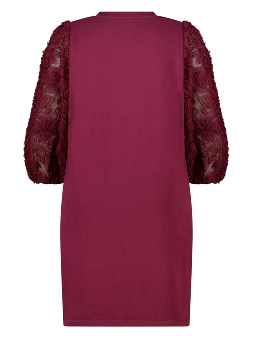 MS MODE Robe Robe sweat à manches transparentes et imprimé - Kiabi