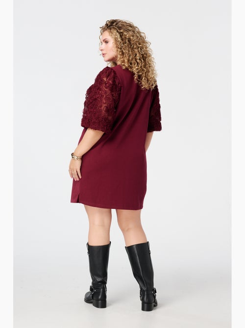 MS MODE Robe Robe sweat à manches transparentes et imprimé - Kiabi