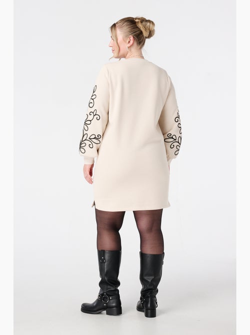 MS MODE Robe Robe sweat avec détails brodés - Kiabi