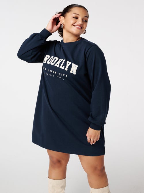 MS MODE Robe Robe sweat avec inscription - Kiabi
