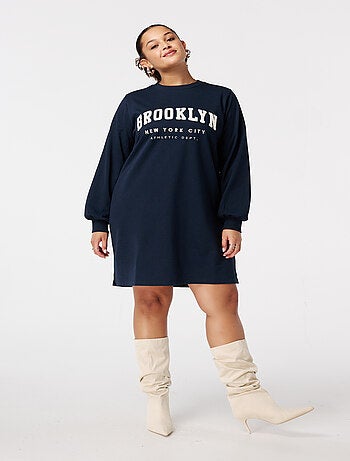 MS MODE Robe Robe sweat avec inscription