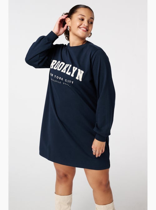 MS MODE Robe Robe sweat avec inscription - Kiabi