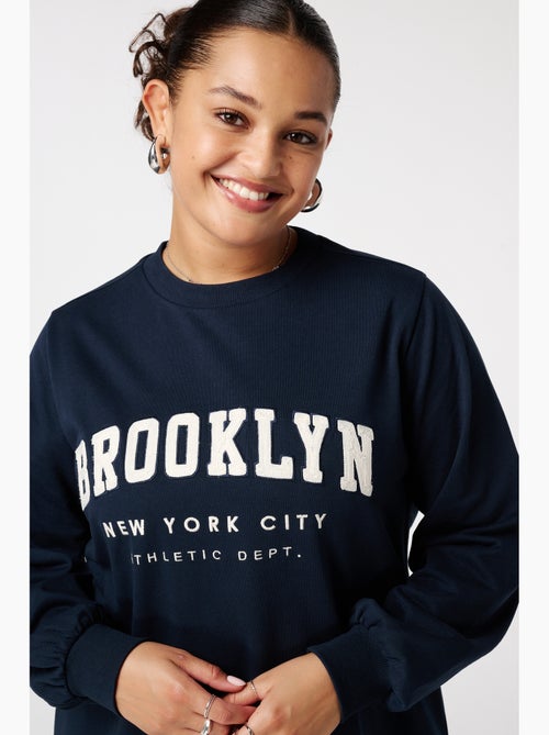 MS MODE Robe Robe sweat avec inscription - Kiabi