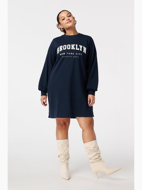 MS MODE Robe Robe sweat avec inscription - Kiabi