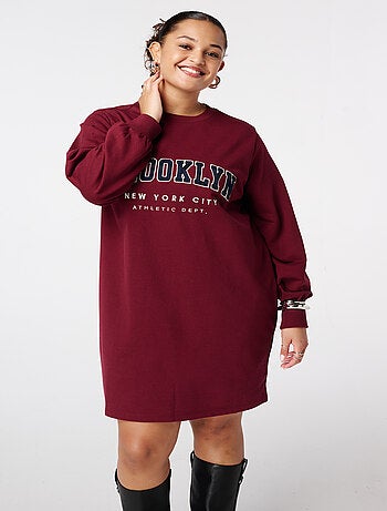 MS MODE Robe Robe sweat avec inscription