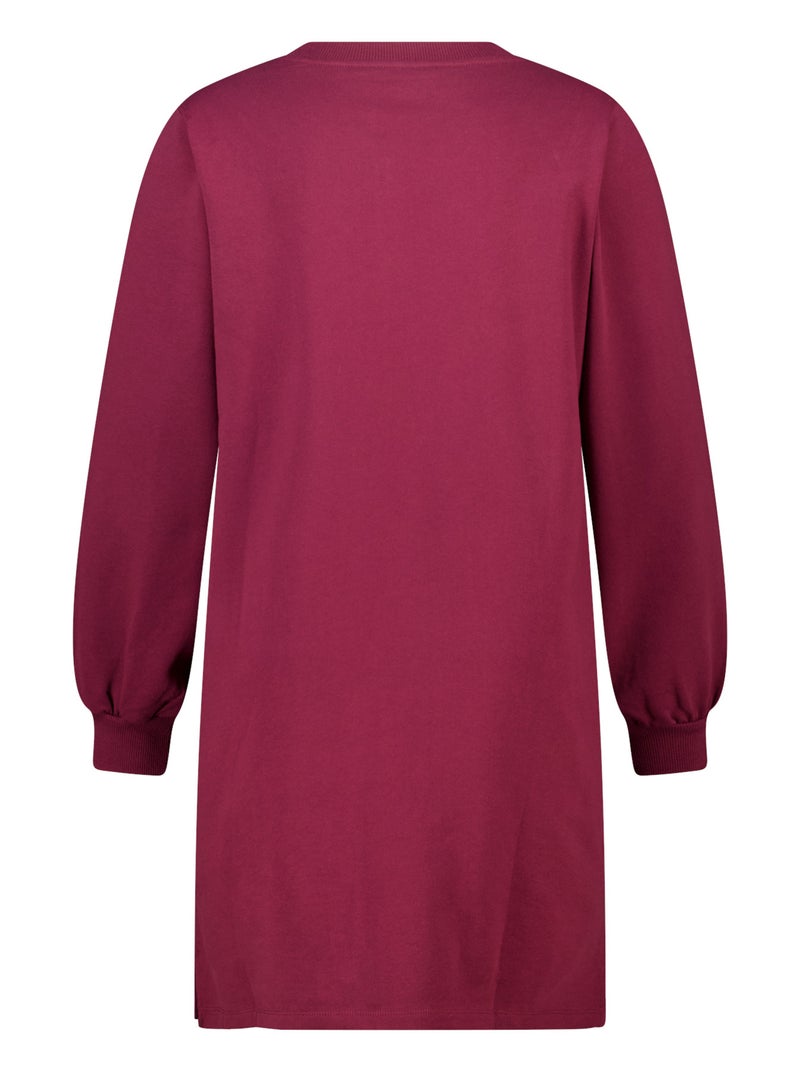 MS MODE Robe Robe sweat avec inscription Rouge bordeaux - Kiabi