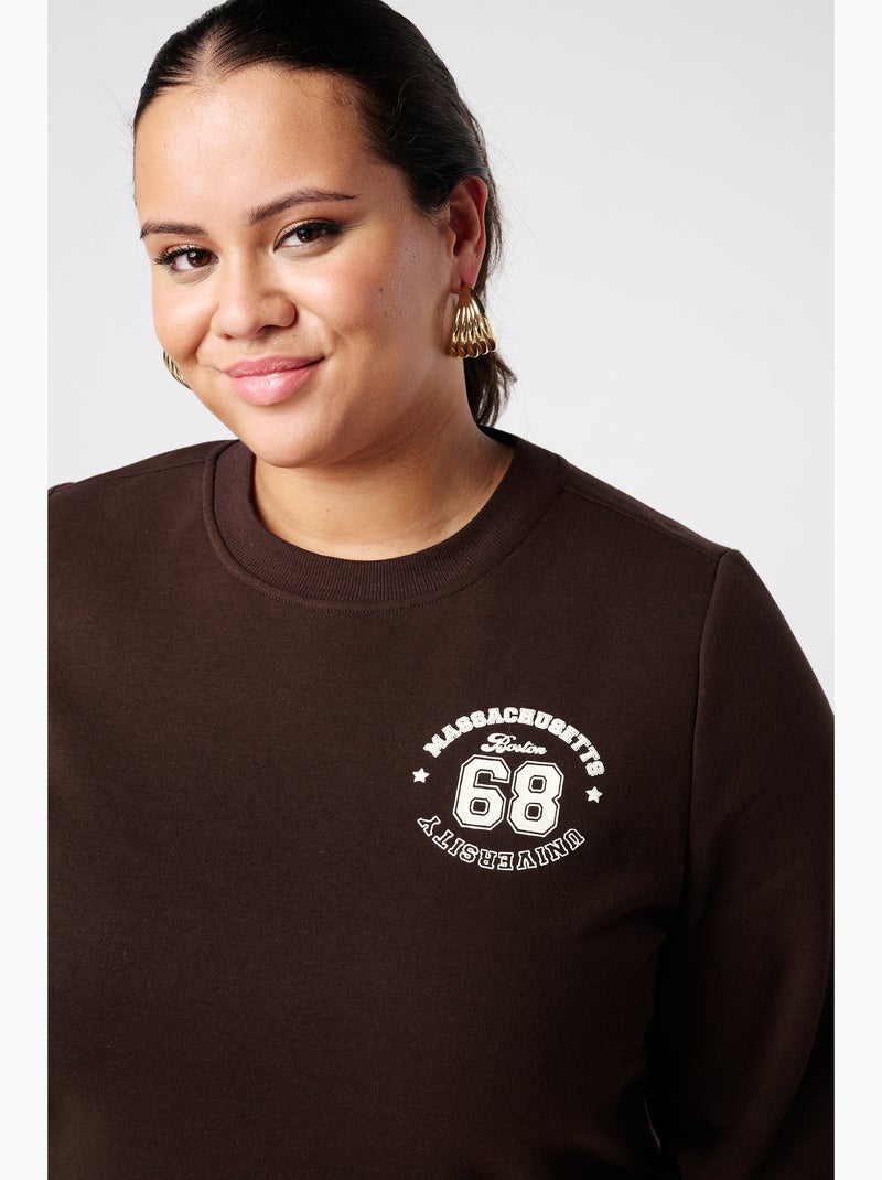 MS MODE Robe Robe sweat Marron foncé - Kiabi