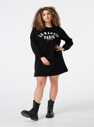 MS MODE Robe Robe sweat-shirt oversize avec inscription