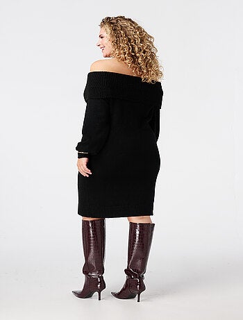 MS MODE Robe Robe tricotée à épaules dénudées