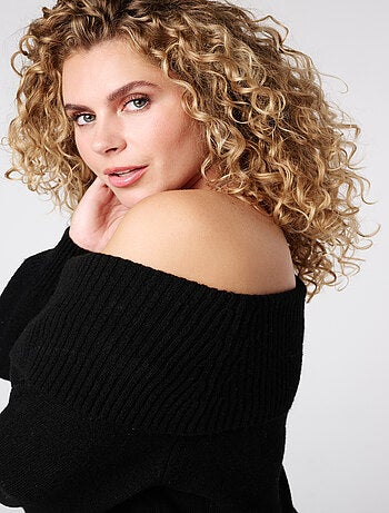 MS MODE Robe Robe tricotée à épaules dénudées