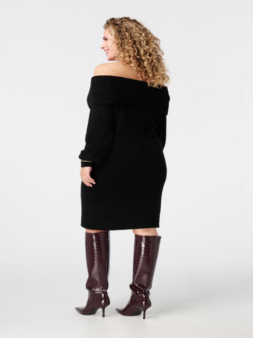MS MODE Robe Robe tricotée à épaules dénudées - Kiabi