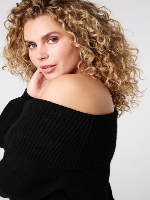 MS MODE Robe Robe tricotée à épaules dénudées - Kiabi