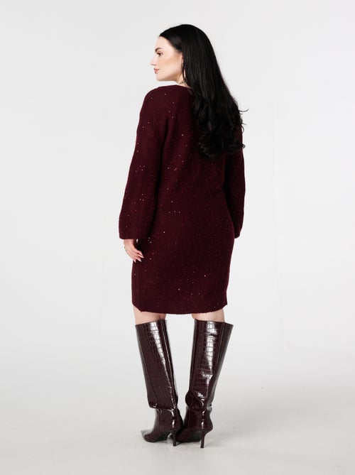 MS MODE Robe Tunique en maille avec paillettes et fil brillant - Kiabi