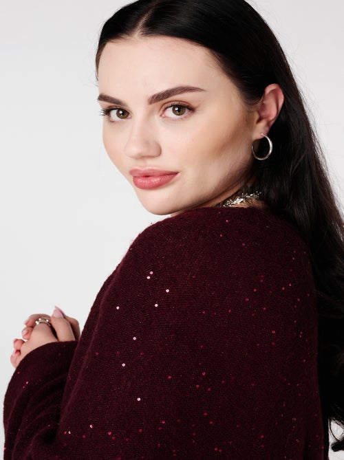 MS MODE Robe Tunique en maille avec paillettes et fil brillant - Kiabi