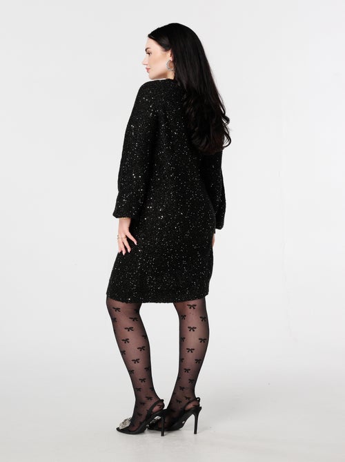 MS MODE Robe Tunique en maille avec paillettes et fil brillant - Kiabi