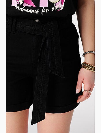 Ms mode short en denim avec ceinture
