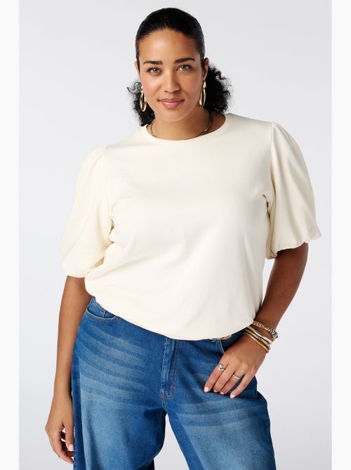 Ms mode sweat à manches bouffantes courtes - Kiabi