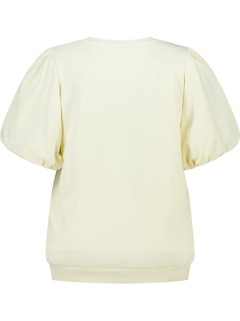Ms mode sweat à manches bouffantes courtes Jaune clair - Kiabi