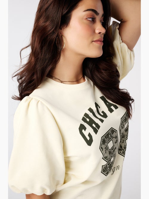 Ms mode sweat à manches bouffantes courtes - Kiabi