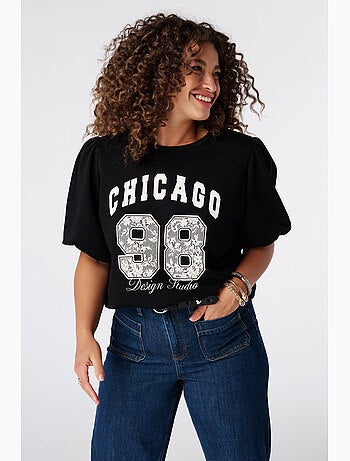 Ms mode sweat à manches bouffantes courtes
