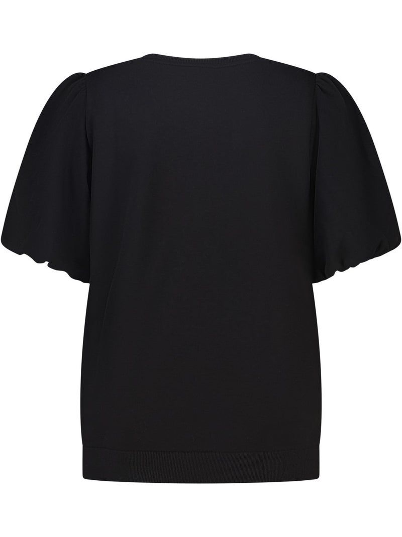 Ms mode sweat à manches bouffantes courtes Noir - Kiabi
