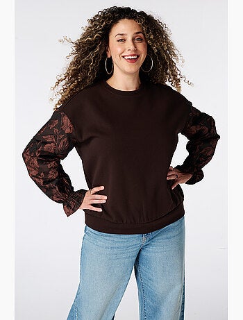 Ms mode sweat à manches jacquard