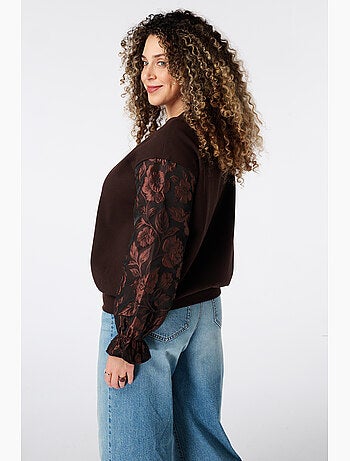 Ms mode sweat à manches jacquard