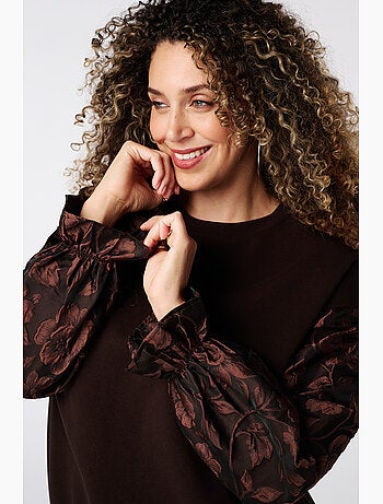 Ms mode sweat à manches jacquard