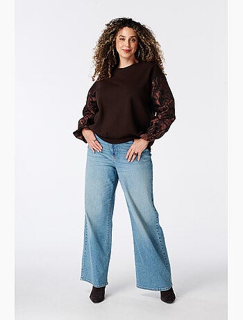 Ms mode sweat à manches jacquard